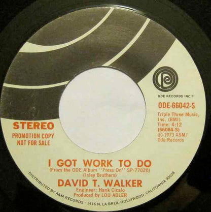 David T. Walker : I Got Work To Do (7", Promo)