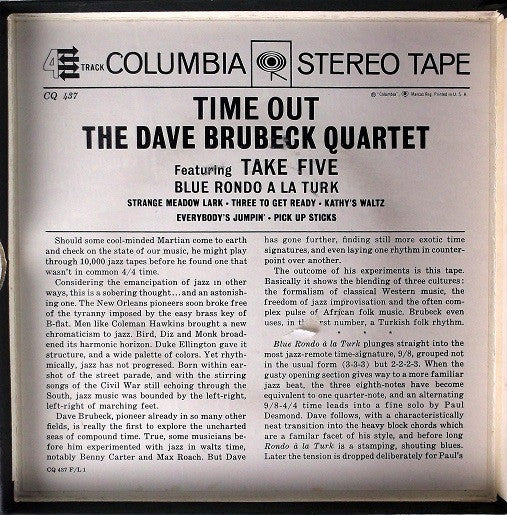 The Dave Brubeck Quartet : Time Out (Reel, 4tr Stereo, 7" Reel, Album)