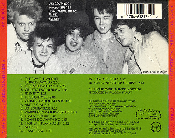 X-Ray Spex : Germfree Adolescents (CD, Album, RE, RP, EMI)