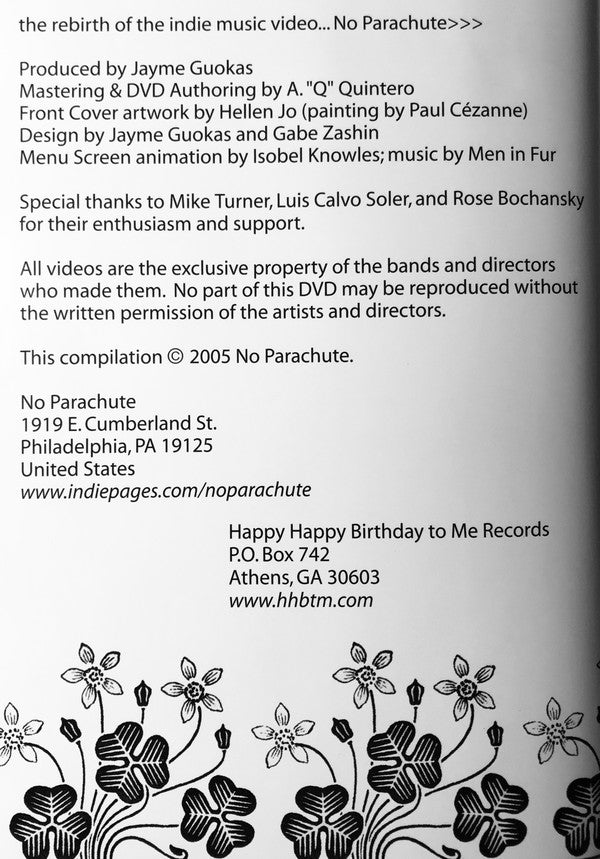 Various : No Parachute, Volume 1: A Compilation Of Indie Music Videos (DVD-V, Comp, NTSC)