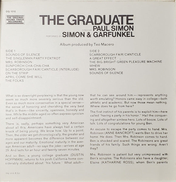 Paul Simon, Simon & Garfunkel, Dave Grusin : The Graduate (Original Sound Track Recording) (Reel, 4tr Stereo, 7" Reel, Album)