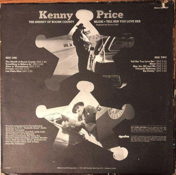 Kenny Price : The Sheriff Of Boone County/Tell Her You Love Her (LP, Album)