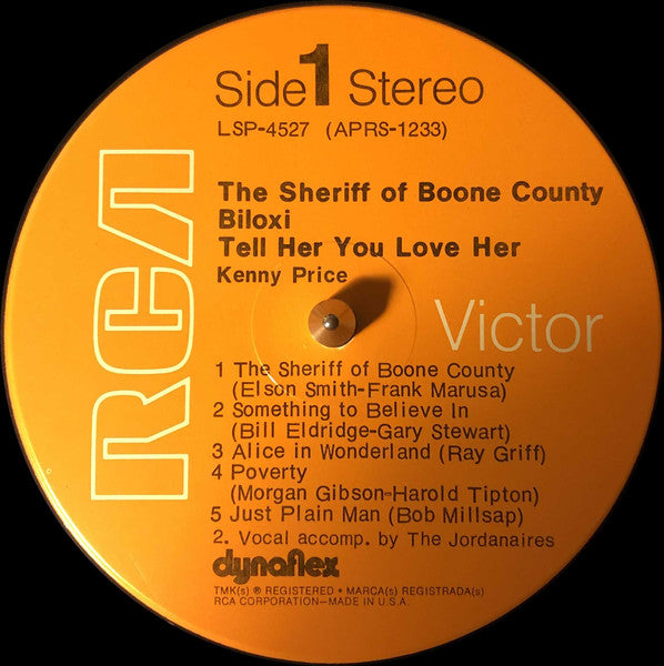 Kenny Price : The Sheriff Of Boone County/Tell Her You Love Her (LP, Album)