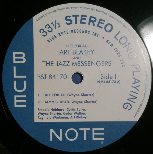 Art Blakey & The Jazz Messengers : Free For All (LP, Album, RE, RM, 180)