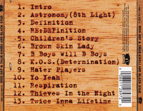 Black Star : Mos Def & Talib Kweli Are Black Star (CD, Album, RE)
