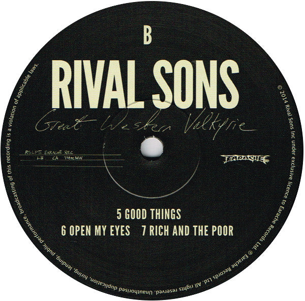 Rival Sons : Great Western Valkyrie (LP + LP, S/Sided, Etch + Album)