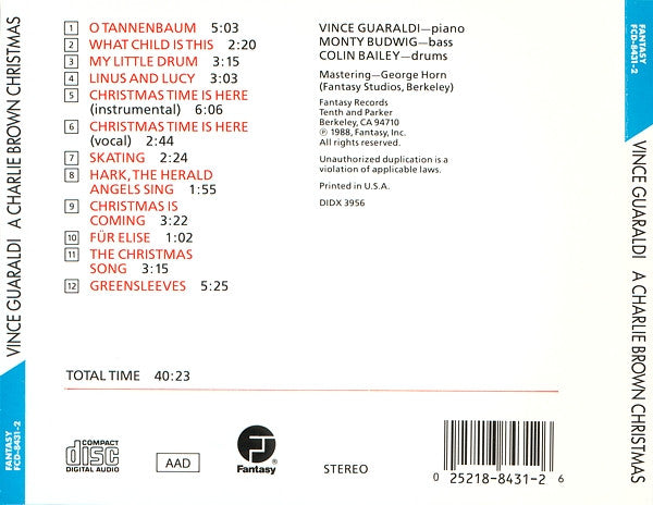 Vince Guaraldi Trio : A Charlie Brown Christmas (CD, Album, RE)