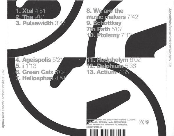Aphex Twin : Selected Ambient Works 85-92 (CD, Album, RE, RM)