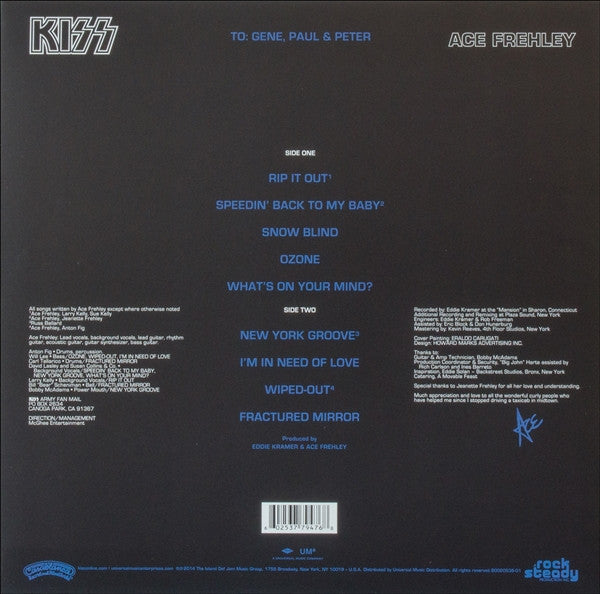 Kiss, Ace Frehley : Ace Frehley (LP, Album, RE, RM, 180)
