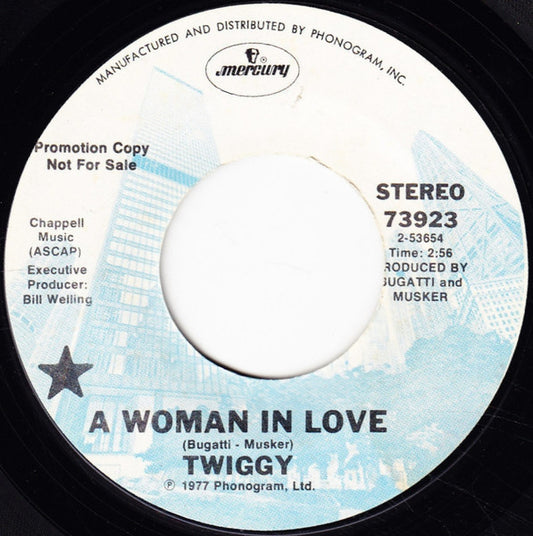 Twiggy (2) : A Woman In Love (7", Single, Promo)