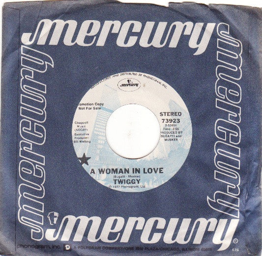 Twiggy (2) : A Woman In Love (7", Single, Promo)