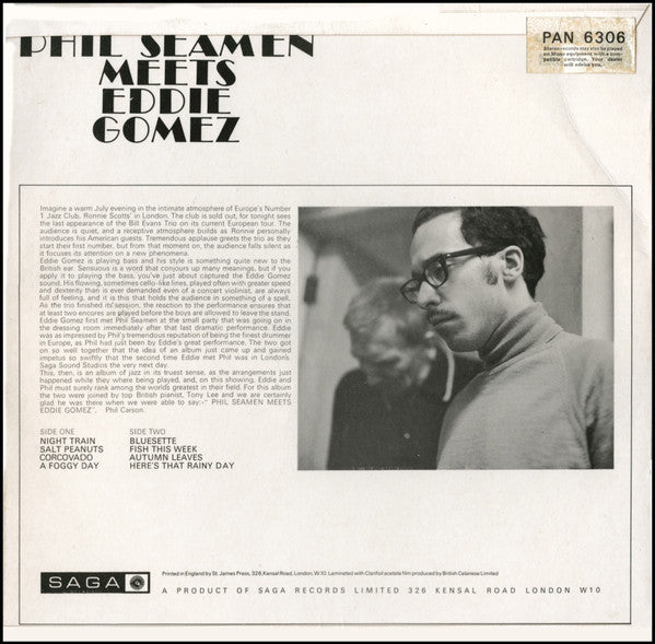 Phil Seamen Trio : Phil Seamen Meets Eddie Gomez (LP, Album)