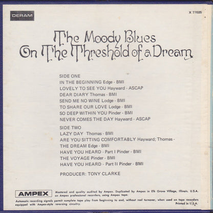 The Moody Blues : On The Threshold Of A Dream (Reel, 4tr Stereo, 7" Reel, Album)