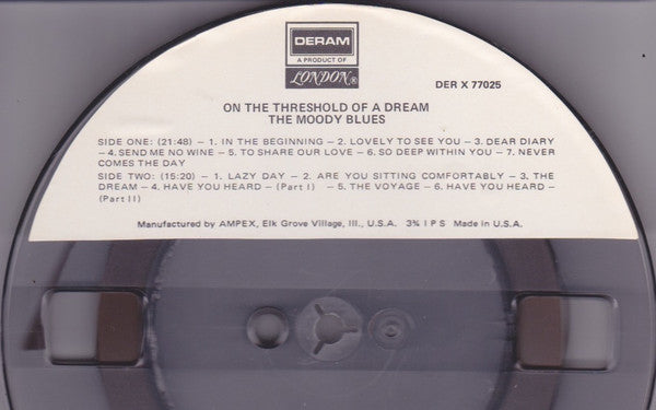 The Moody Blues : On The Threshold Of A Dream (Reel, 4tr Stereo, 7" Reel, Album)
