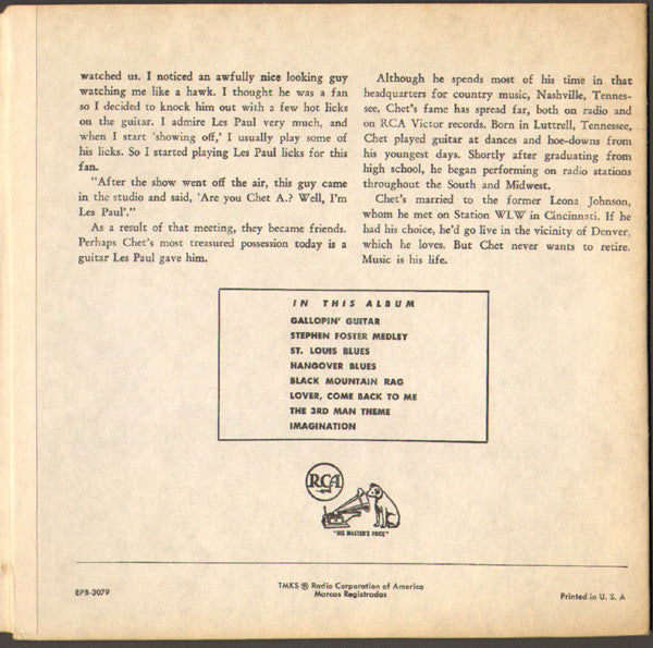 Chet Atkins : Gallopin' Guitar (2x7", Album, EP)