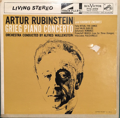 Artur Rubinstein*, Grieg*, Alfred Wallenstein : Piano Concerto (Reel, 4tr Stereo, 7" Reel, NAB)