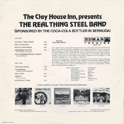 The Real Thing Steel Band : The Clay House Inn, Presents The Real Thing Steel Band (LP)