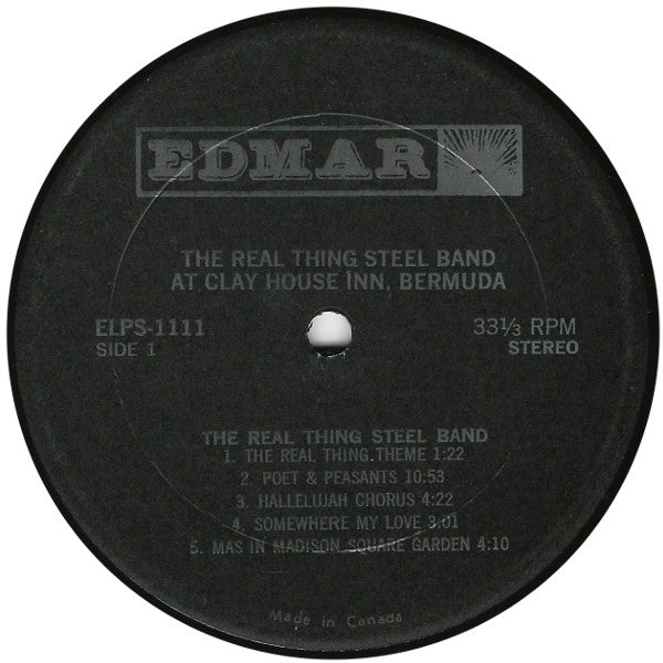 The Real Thing Steel Band : The Clay House Inn, Presents The Real Thing Steel Band (LP)