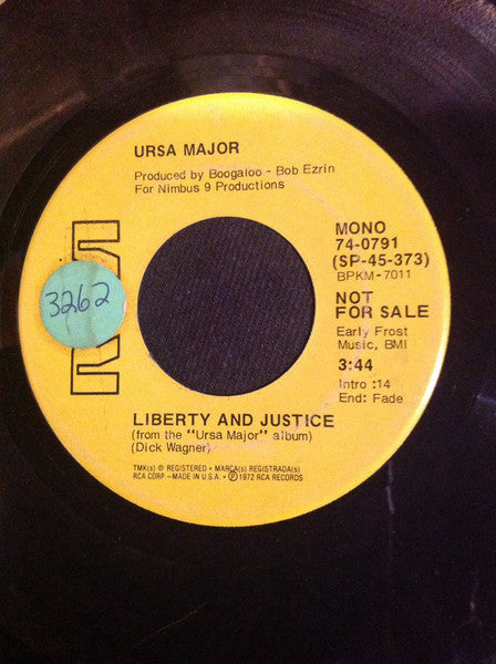 Ursa Major (3) : Liberty And Justice (7", Single, Mono, Promo)