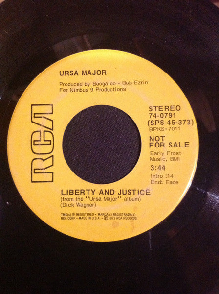 Ursa Major (3) : Liberty And Justice (7", Single, Mono, Promo)