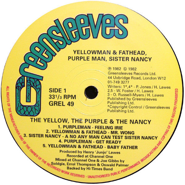 Buy Yellowman & Fathead, Purpleman, Sister Nancy : The Yellow, The