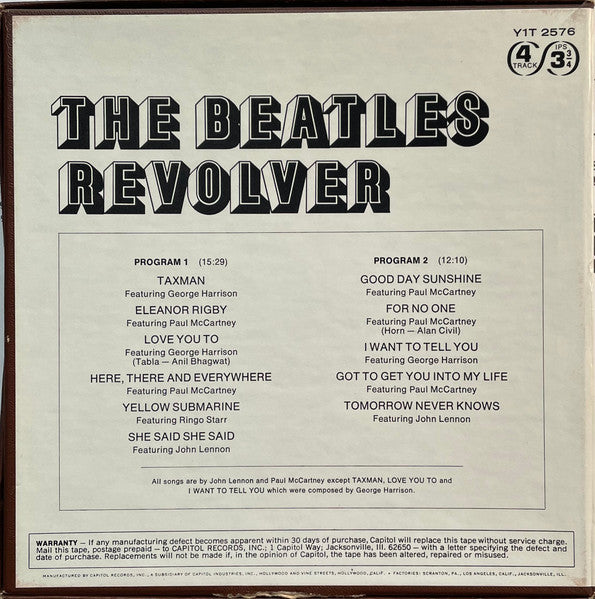 The Beatles : Revolver (Reel, 4tr Stereo, 7" Reel, Album, RE)
