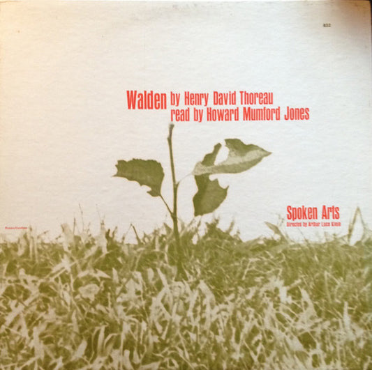 Howard Mumford Jones, Henry David Thoreau : Walden, Read By Howard Mumford Jones (LP)
