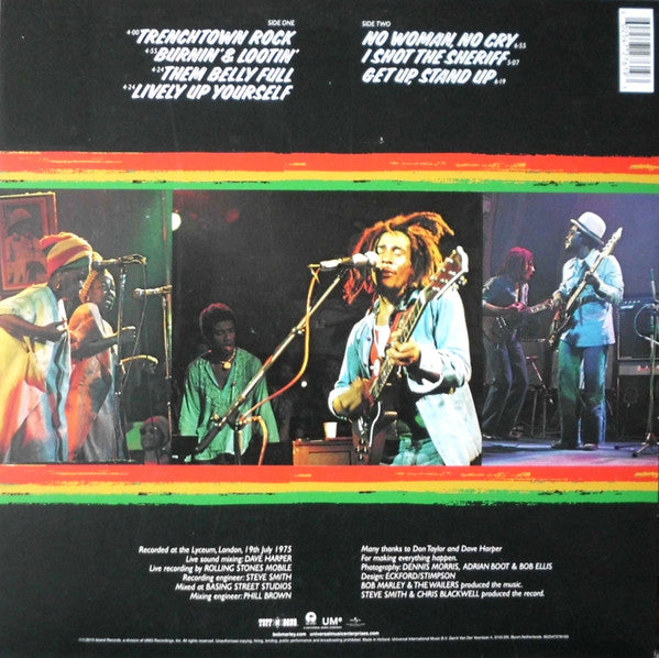 Bob Marley & The Wailers : Live! (LP, Album, RE, RM, 180)