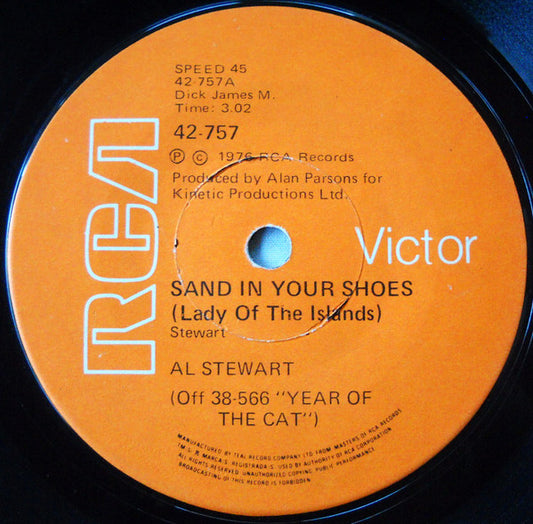 Al Stewart : Sand In Your Shoes (Lady Of The Islands) (7")