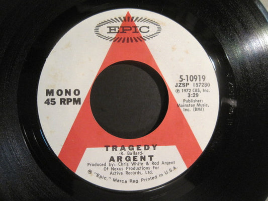 Argent : Tragedy (7", Mono, Promo)
