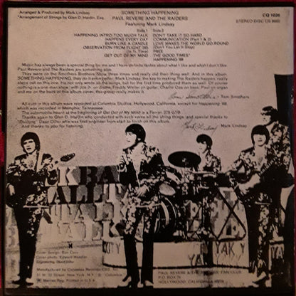 Paul Revere & The Raiders Featuring Mark Lindsay : Something Happening (Reel, 4tr Stereo, 7" Reel, Album)