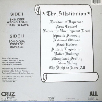 ALL (2) : Allroy For Prez (12", EP, RE)