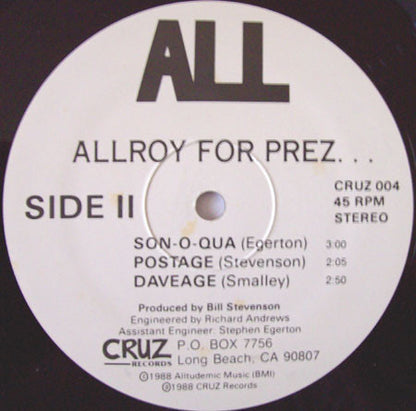ALL (2) : Allroy For Prez (12", EP, RE)