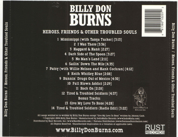 Billy Don Burns : Heroes, Friends & Other Troubled Souls (CD, Album)