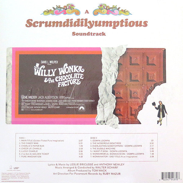 Leslie Bricusse and Anthony Newley : Willy Wonka & The Chocolate Factory (LP, Album, RE, Gol)