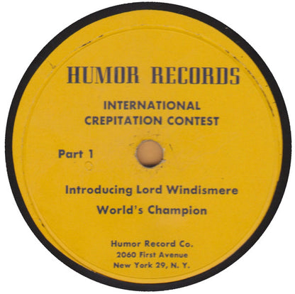 Unknown Artist : International Crepitation Contest (3xShellac, 10", Album)