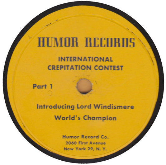 Unknown Artist : International Crepitation Contest (3xShellac, 10", Album)