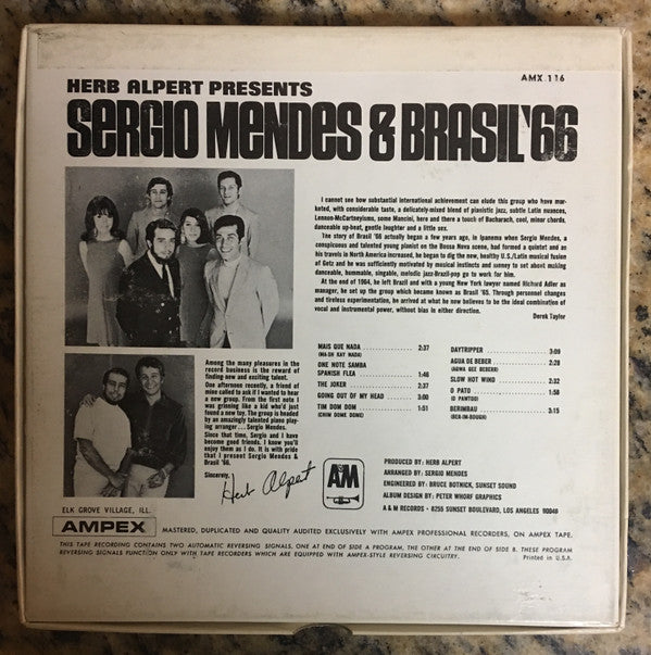 Herb Alpert Presents Sergio Mendes & Brasil '66* : Herb Alpert Presents Sergio Mendes & Brasil '66 (Reel, 4tr Stereo, 7" Reel, Album)