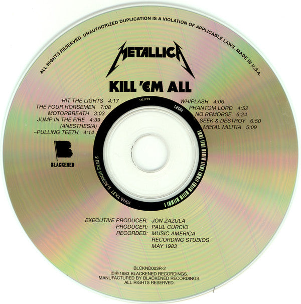 Metallica : Kill 'Em All (CD, Album, RE, RM)