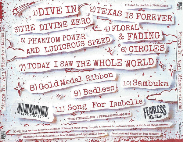 Pierce The Veil : Misadventures (CD, Album)