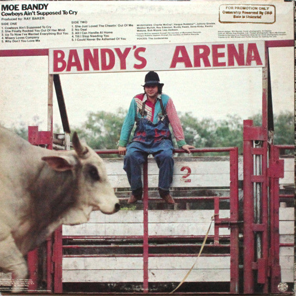 Moe Bandy : Cowboys Ain't Supposed To Cry (LP, Promo)
