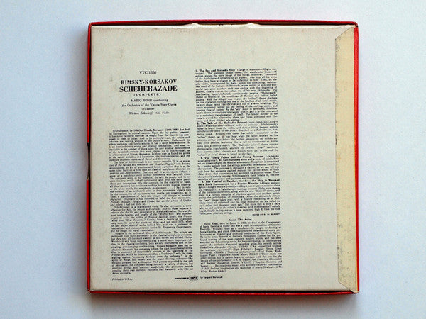 Mario Rossi (2) Conducting Orchester Der Wiener Staatsoper - Nikolai Rimsky-Korsakov : Scheherazade (Reel, 4tr Stereo, 7" Reel, Album, S/Edition)