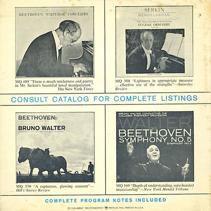 Ludwig van Beethoven, Rudolf Serkin / Leonard Bernstein, New York Philharmonic, Westminster Symphonic Choir, Warren Martin : Third Piano Concerto / Choral Fantasy (Reel, 4tr Stereo, Album)