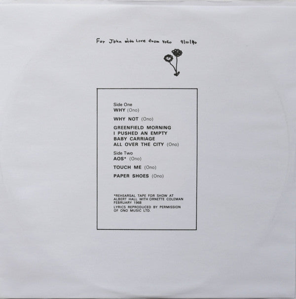Yoko Ono / Plastic Ono Band* : Plastic Ono Band (LP, Album, RE)