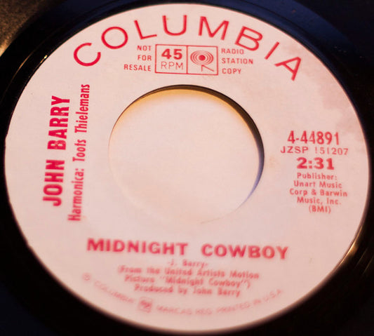 John Barry : Midnight Cowboy (7", Single, Promo)