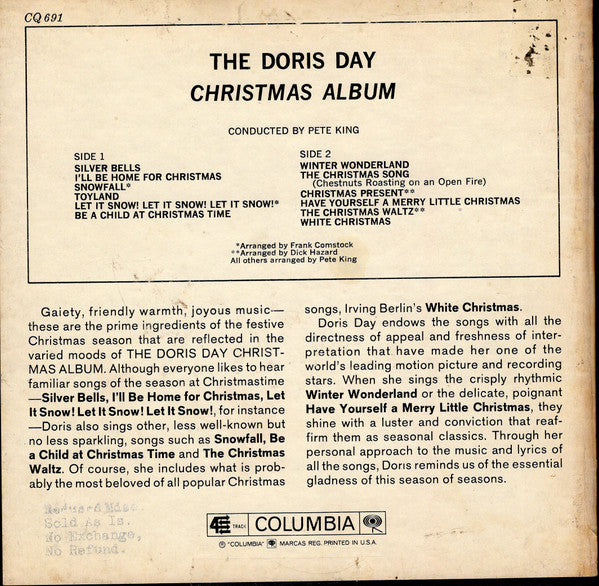 Doris Day : The Doris Day Christmas Album (Reel, 4tr Stereo)