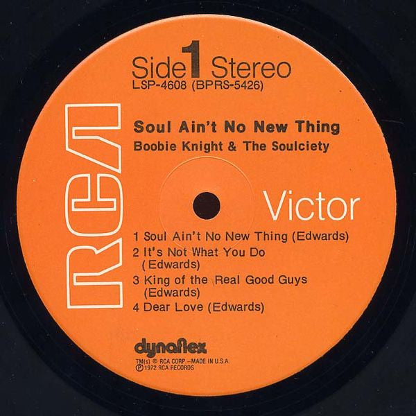 Boobie Knight & The Soulciety : Soul Ain't No New Thing (LP, Album)