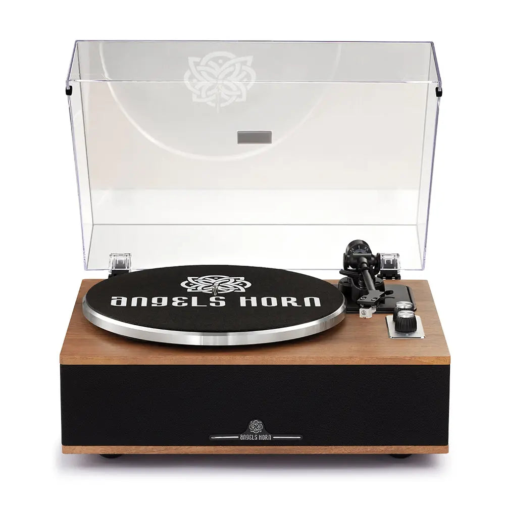 ANGELS HORN BLUETOOTH TURNTABLE WITH BUILT-IN SPEAKERS - WALNUT