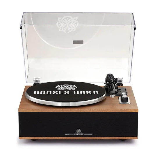 ANGELS HORN BLUETOOTH TURNTABLE WITH BUILT-IN SPEAKERS - WALNUT
