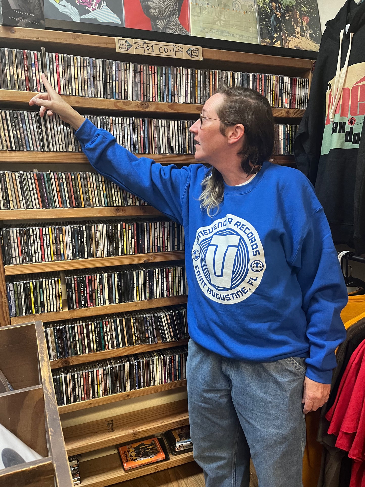 Tonevendor Logo Crew Neck Sweatshirt Classic Blue & White